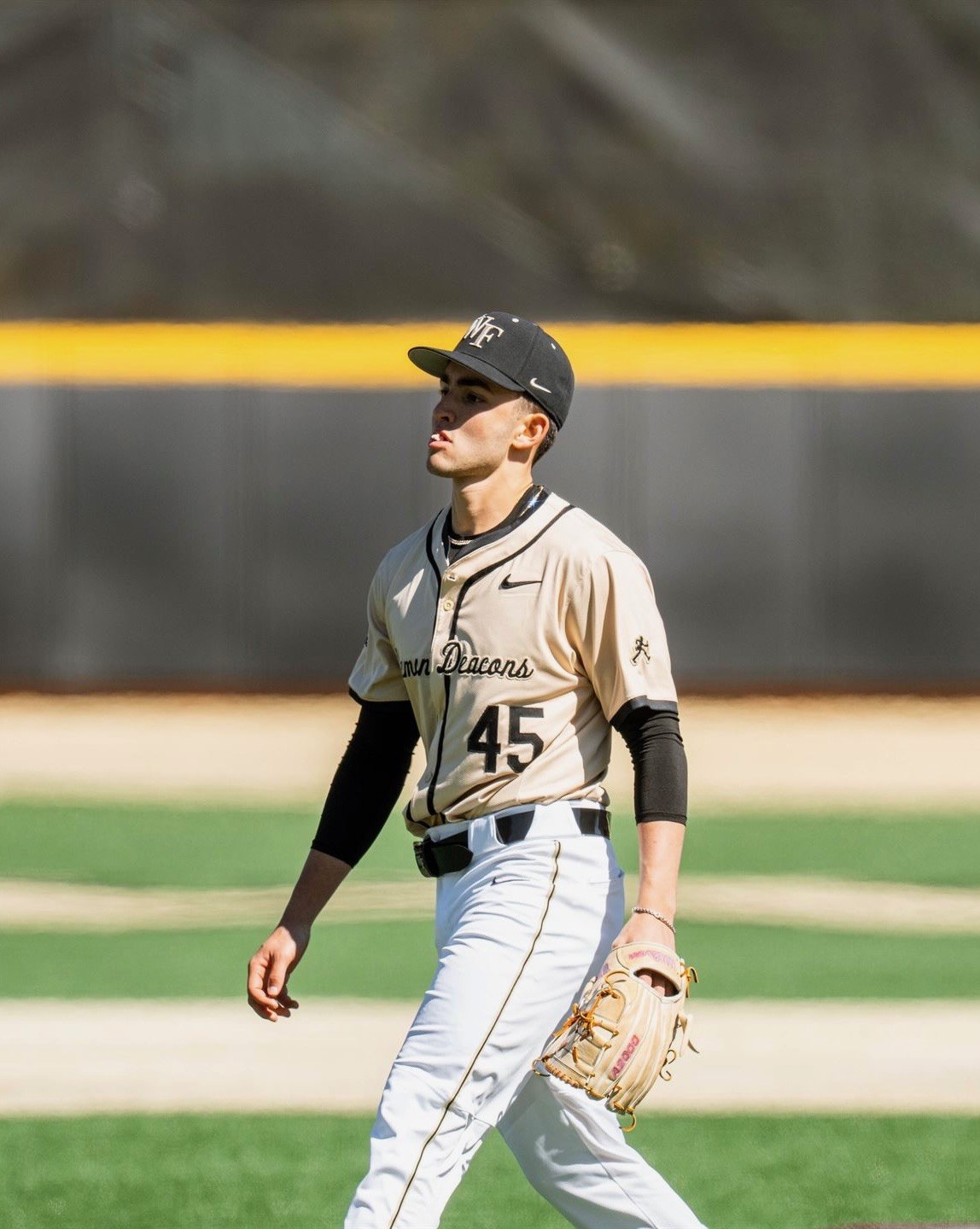 Dylan Zucker on the field in his Wake Forest baseball uniform